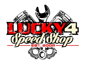 Lucky 4 Speed Shop logo design by AamirKhan