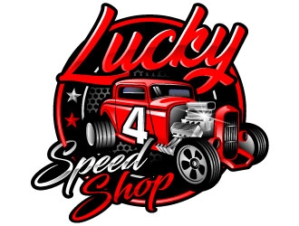 Lucky 4 Speed Shop logo design by Suvendu