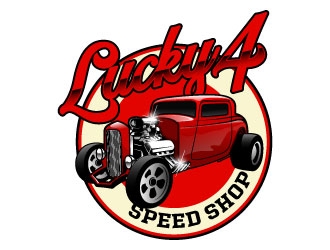 Lucky 4 Speed Shop logo design by daywalker