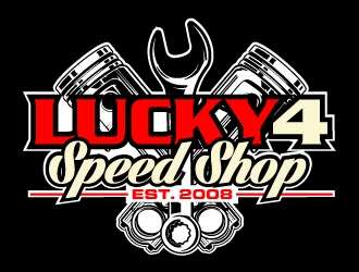 Lucky 4 Speed Shop logo design by AamirKhan