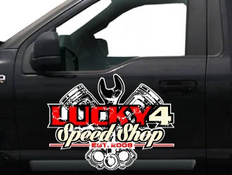 Lucky 4 Speed Shop logo design by AamirKhan