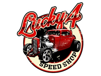 Lucky 4 Speed Shop logo design by daywalker