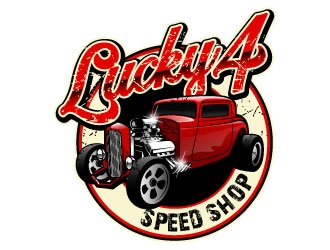 Lucky 4 Speed Shop logo design by daywalker