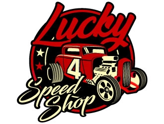 Lucky 4 Speed Shop logo design by Suvendu