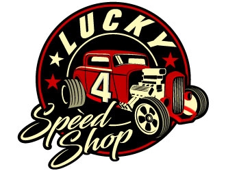 Lucky 4 Speed Shop logo design by Suvendu