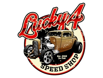 Lucky 4 Speed Shop logo design by daywalker