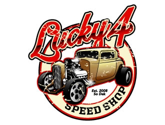 Lucky 4 Speed Shop logo design by daywalker