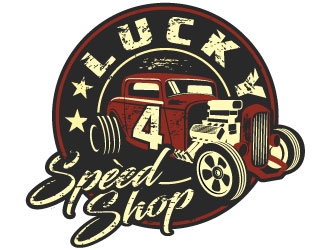 Lucky 4 Speed Shop logo design by Suvendu