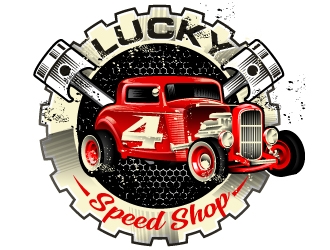 Lucky 4 Speed Shop logo design by Suvendu