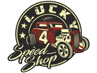 Lucky 4 Speed Shop logo design by Suvendu