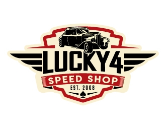 Lucky 4 Speed Shop logo design by jaize