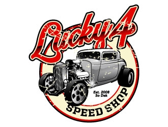 Lucky 4 Speed Shop logo design by daywalker