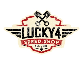 Lucky 4 Speed Shop logo design by jaize