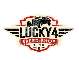 Lucky 4 Speed Shop logo design by jaize