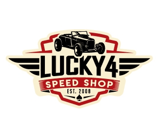 Lucky 4 Speed Shop logo design by jaize