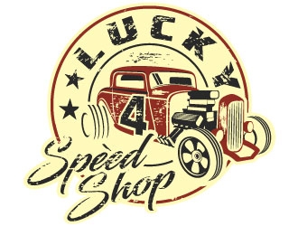 Lucky 4 Speed Shop logo design by Suvendu