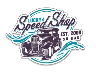 Lucky 4 Speed Shop logo design by DreamLogoDesign