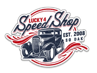 Lucky 4 Speed Shop logo design by DreamLogoDesign