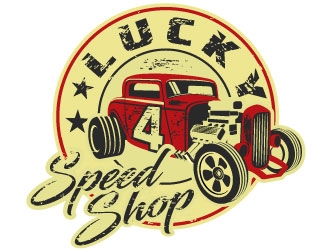 Lucky 4 Speed Shop logo design by Suvendu