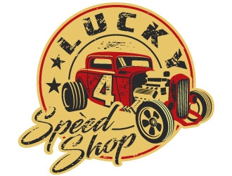 Lucky 4 Speed Shop logo design by Suvendu