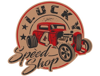 Lucky 4 Speed Shop logo design by Suvendu