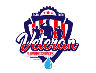 Veteran Plumbing Services logo design by DreamLogoDesign