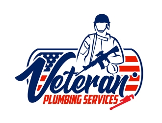 Veteran Plumbing Services logo design by DreamLogoDesign