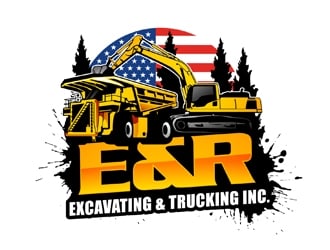 E & R Excavating & Trucking Inc. logo design by DreamLogoDesign