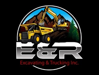 E & R Excavating & Trucking Inc. logo design by DreamLogoDesign