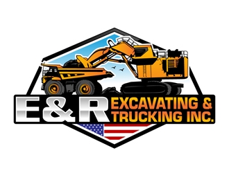 E & R Excavating & Trucking Inc. logo design by DreamLogoDesign