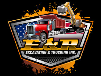 E & R Excavating & Trucking Inc. logo design by bosbejo