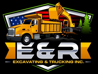 E & R Excavating & Trucking Inc. logo design by LucidSketch