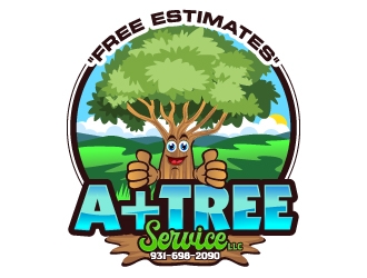 A  Tree Service, LLC logo design by Suvendu