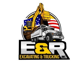 E & R Excavating & Trucking Inc. logo design by veron