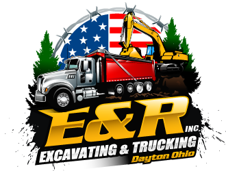 E & R Excavating & Trucking Inc. logo design by Suvendu