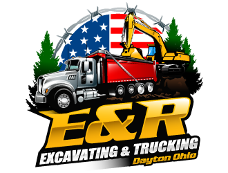 E & R Excavating & Trucking Inc. logo design by Suvendu