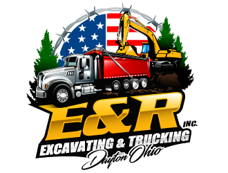 E & R Excavating & Trucking Inc. logo design by Suvendu