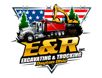 E & R Excavating & Trucking Inc. logo design by Suvendu