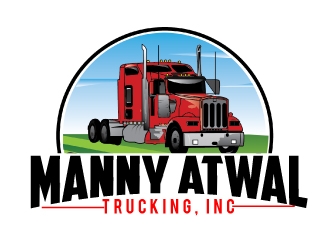 Manny Atwal Trucking, Inc logo design by AamirKhan