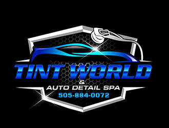 TINT WORLD & AUTO DETAIL SPA logo design by 3Dlogos