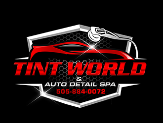 TINT WORLD & AUTO DETAIL SPA logo design by 3Dlogos