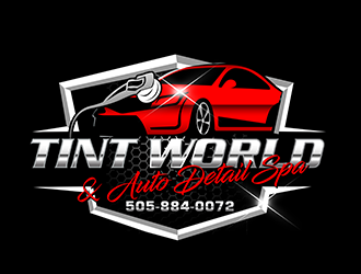 TINT WORLD & AUTO DETAIL SPA logo design by 3Dlogos