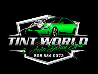 TINT WORLD & AUTO DETAIL SPA logo design by 3Dlogos