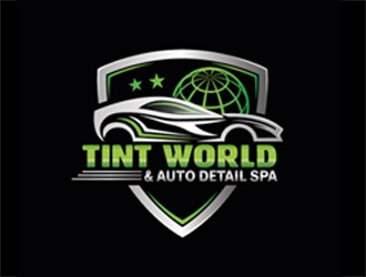 TINT WORLD & AUTO DETAIL SPA logo design by PANTONE