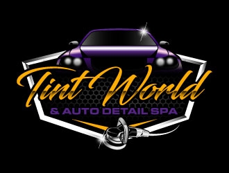 TINT WORLD & AUTO DETAIL SPA logo design by daywalker