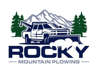 Rocky Mountain Plowing logo design by ORPiXELSTUDIOS