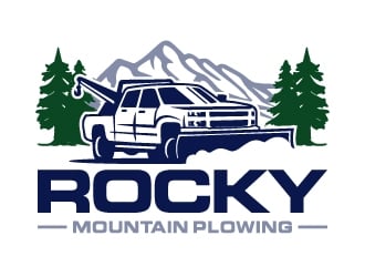 Rocky Mountain Plowing logo design by ORPiXELSTUDIOS