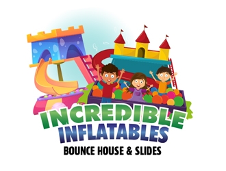 Incredible Inflatables Bounce House and Slides logo design by PANTONE