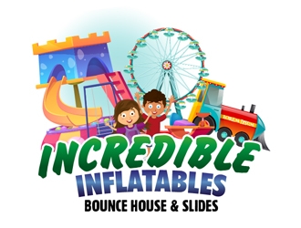 Incredible Inflatables Bounce House and Slides logo design by PANTONE