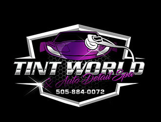 TINT WORLD & AUTO DETAIL SPA logo design by 3Dlogos